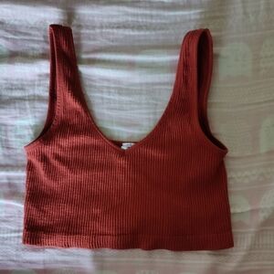 Forever 21 Rust Red Ribbed Tank Top
